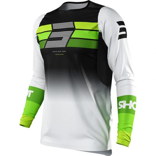 SHOT- maillot cross story VERT/NOIR