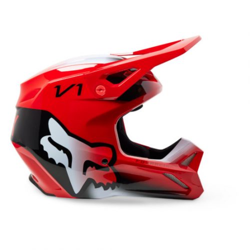 Casque cross enfant Fox 2023 V1 TOXSYK - Rouge Fluo – Image 4