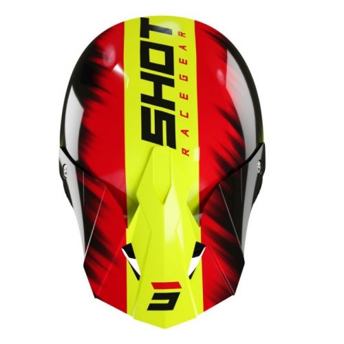 Casque intégral Shot® Furious Versus KID - Jaune fluo/Rouge – Image 2