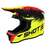 Casque intégral Shot® Furious Versus KID - Jaune fluo/Rouge
