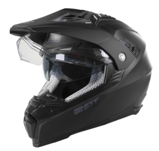 Casque moto trail SHOT Ranger noir mat avec écran solaire intégré et visière ventilée