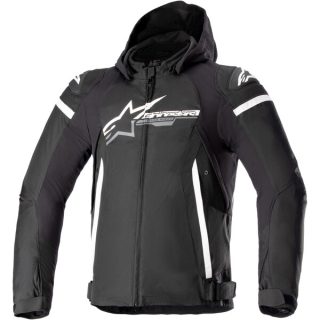 Blouson moto homme Alpinestars Zaca Waterproof Noir Blanc étanche textile CE toutes saisons