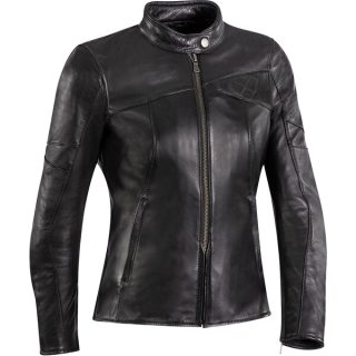 Blouson moto femme Ixon Cranky Lady Noir cuir souple CE