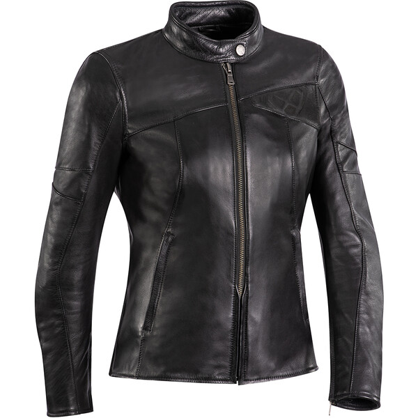 Blouson moto femme Ixon Cranky Lady Noir cuir souple CE