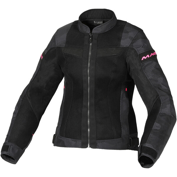 Blouson moto femme Macna Velotura Woman noir camouflage ventilé CE