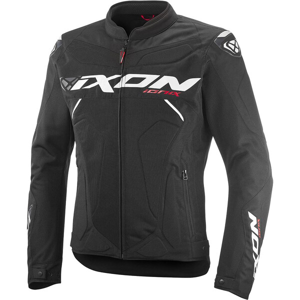Blouson moto homme Ixon Ionix Noir Blanc Rouge ventilé été CE