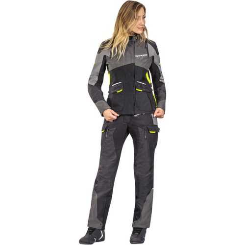 Pantalon moto femme Ixon Balder Lady – Noir / Gris / Jaune | Confort, étanchéité & protection Touring – Image 3
