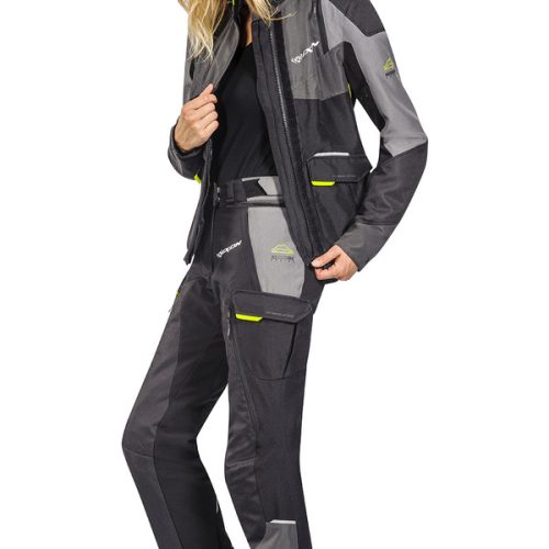 Pantalon moto femme Ixon Balder Lady – Noir / Gris / Jaune | Confort, étanchéité & protection Touring – Image 5
