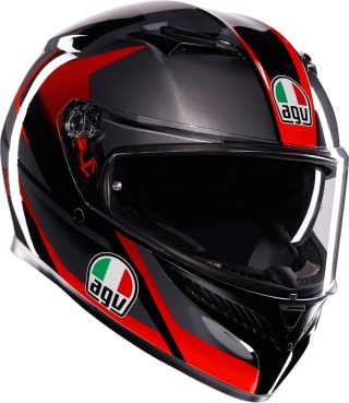 Casque intégral AGV K3 Striga ECE 22.06 noir rouge