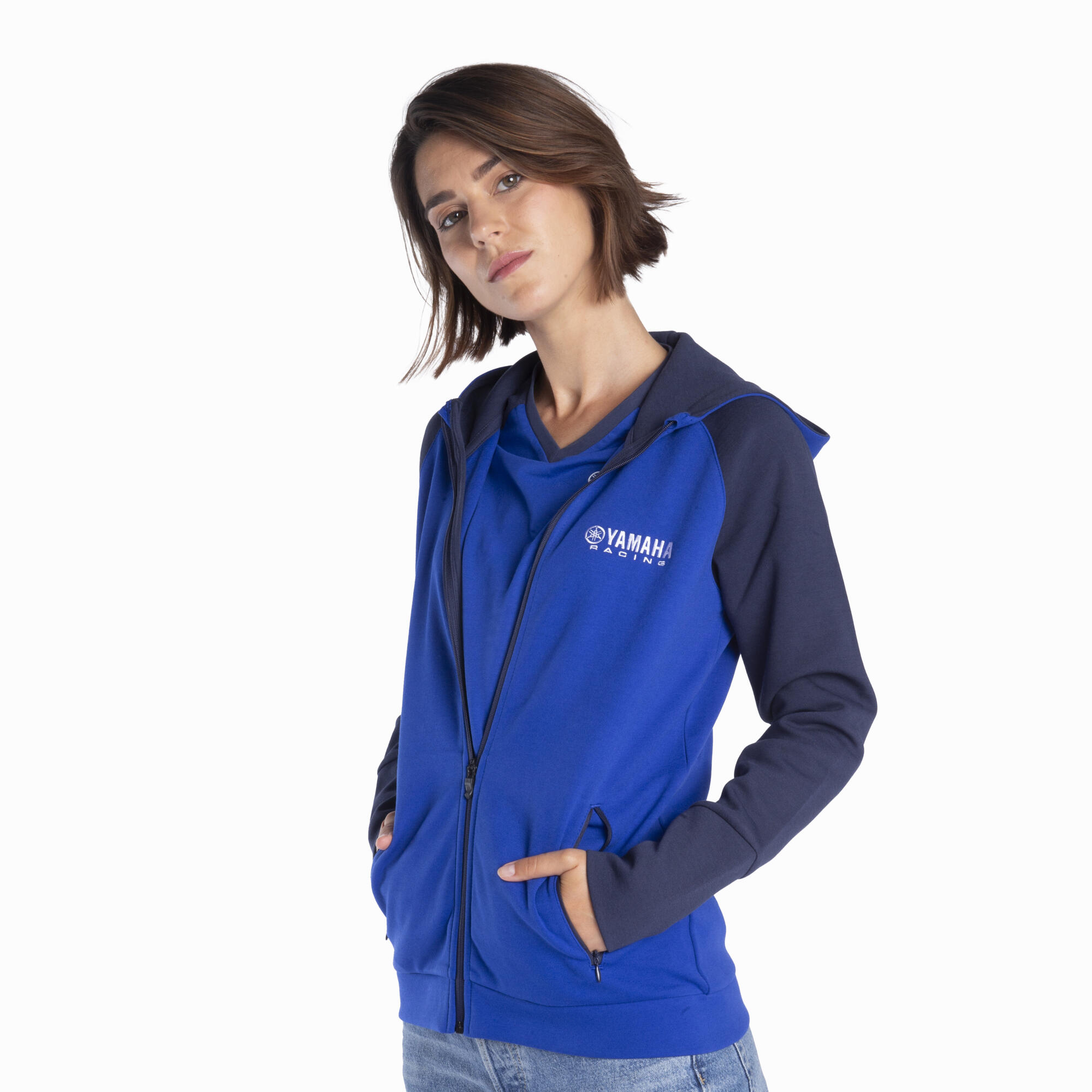Sweat à capuche femme Yamaha Paddock Blue – Collection officielle