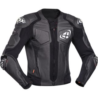 Blouson moto cuir homme Ixon Vendetta Evo noir et blanc CE AAA