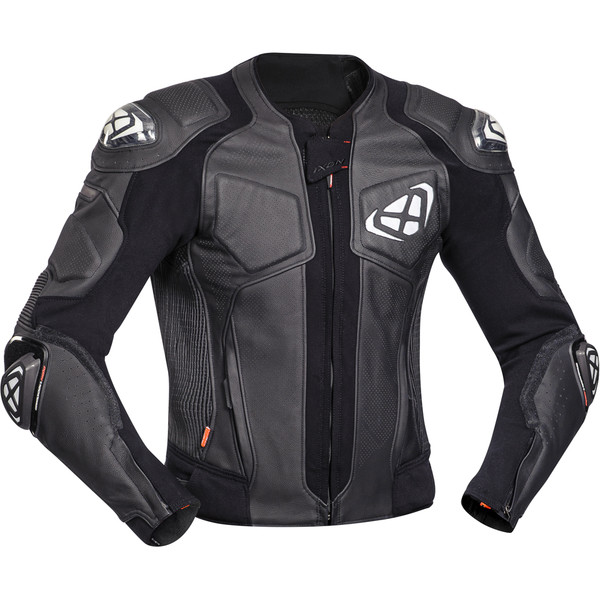 Blouson moto cuir homme Ixon Vendetta Evo noir et blanc CE AAA