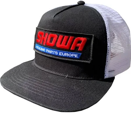 Casquette SHOWA trucker noire et blanche avec logo rouge 3D