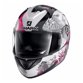 casque shark ridill spring femme blanc rose integral