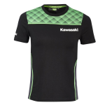 T-shirt femme Kawasaki Sports – coton noir et empiècements polyester