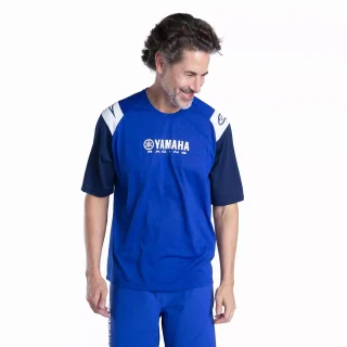 t-shirt vélo yamaha homme 2024 bleu respirant