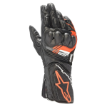 Gants moto Alpinestars SP-8 V3 orange en cuir avec protections sport et design racing visible