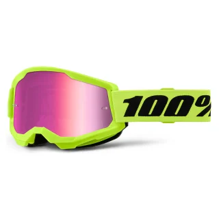 Lunettes 100% Strata 2 jaune fluo écran iridium