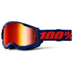 Lunettes 100% Strata 2 Navy écran miroir rouge