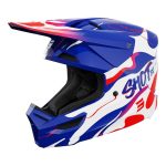 Casque cross enfant Shot Furious Kid Beats bleu rouge brillant