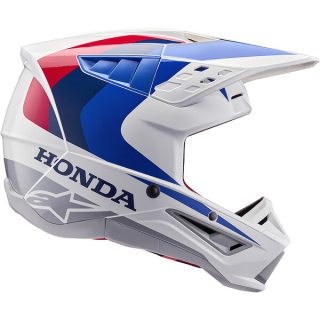 Casque cross Alpinestars S-M5 Honda blanc bleu rouge