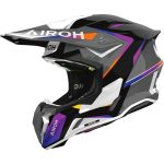 Casque cross Airoh Twist 3 Hustle gris noir violet brillant taille M