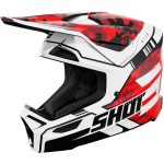 Casque cross Shot Furious Flash blanc noir rouge taille L