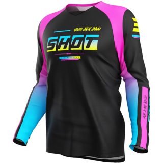 Maillot enfant Shot Draw Kid Block rose noir bleu